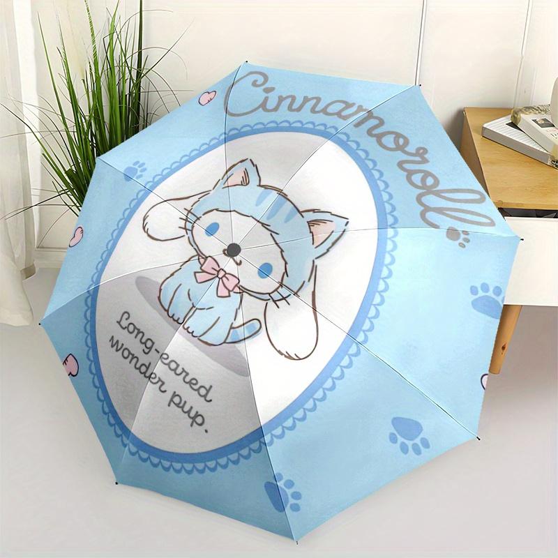 1 шт. Декорация для кошки Тема Cinnamoroll Автоматическое открытие и закрытие Складной - Хороший выбор для подарков, Модный и удобный зонт с милой кошкой