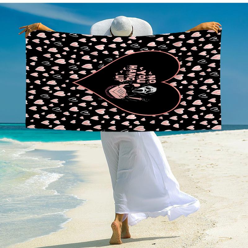 Heartbeat Ghostface Of Horror Beach Towel, Super Soft Microfiber, Gift for Her/Him, Birthday, for Pool, Beach, Travel, Home Decor Fan gifts