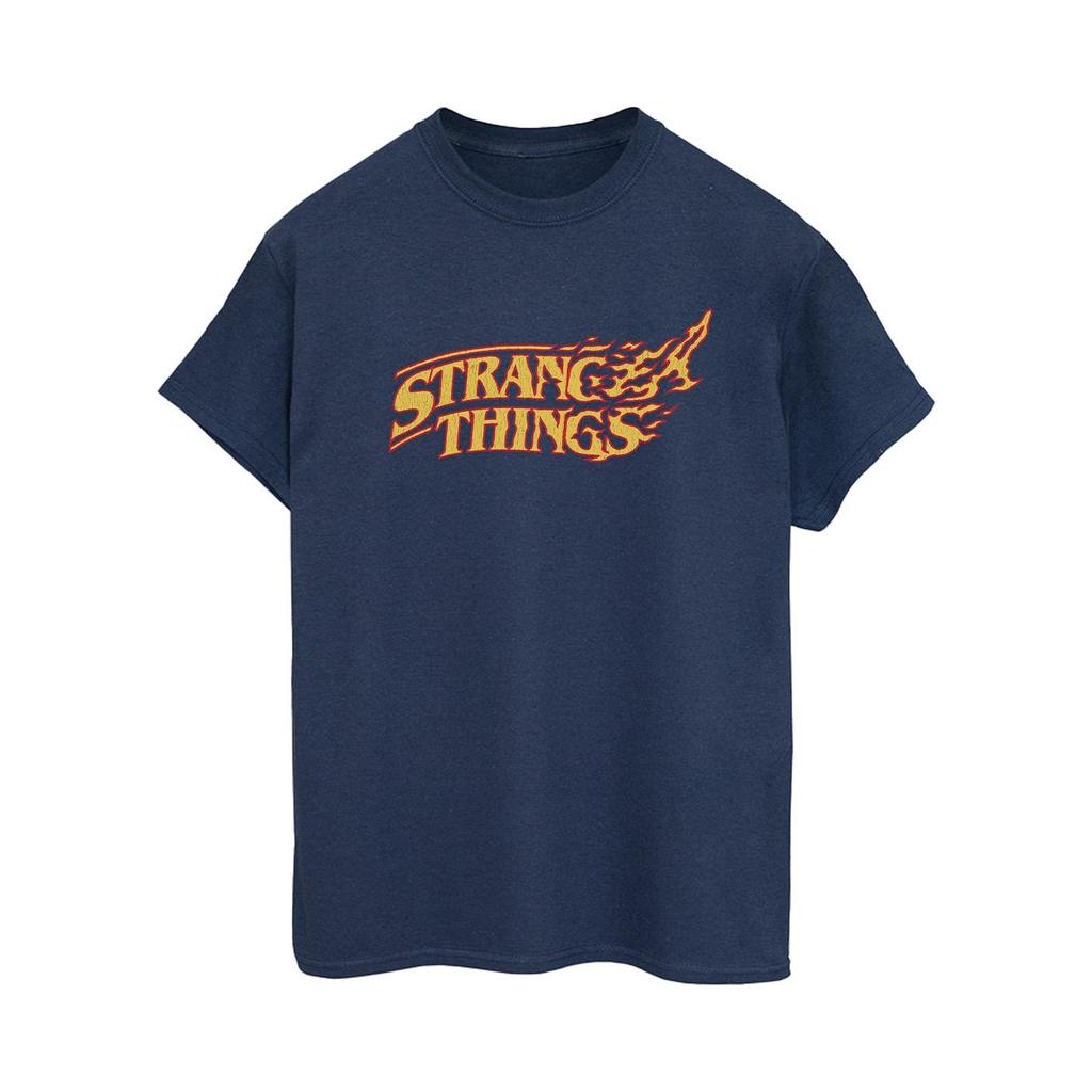 Netflix Womens/Ladies Stranger Things Logo Breaking Cotton Boyfriend T-Shirt