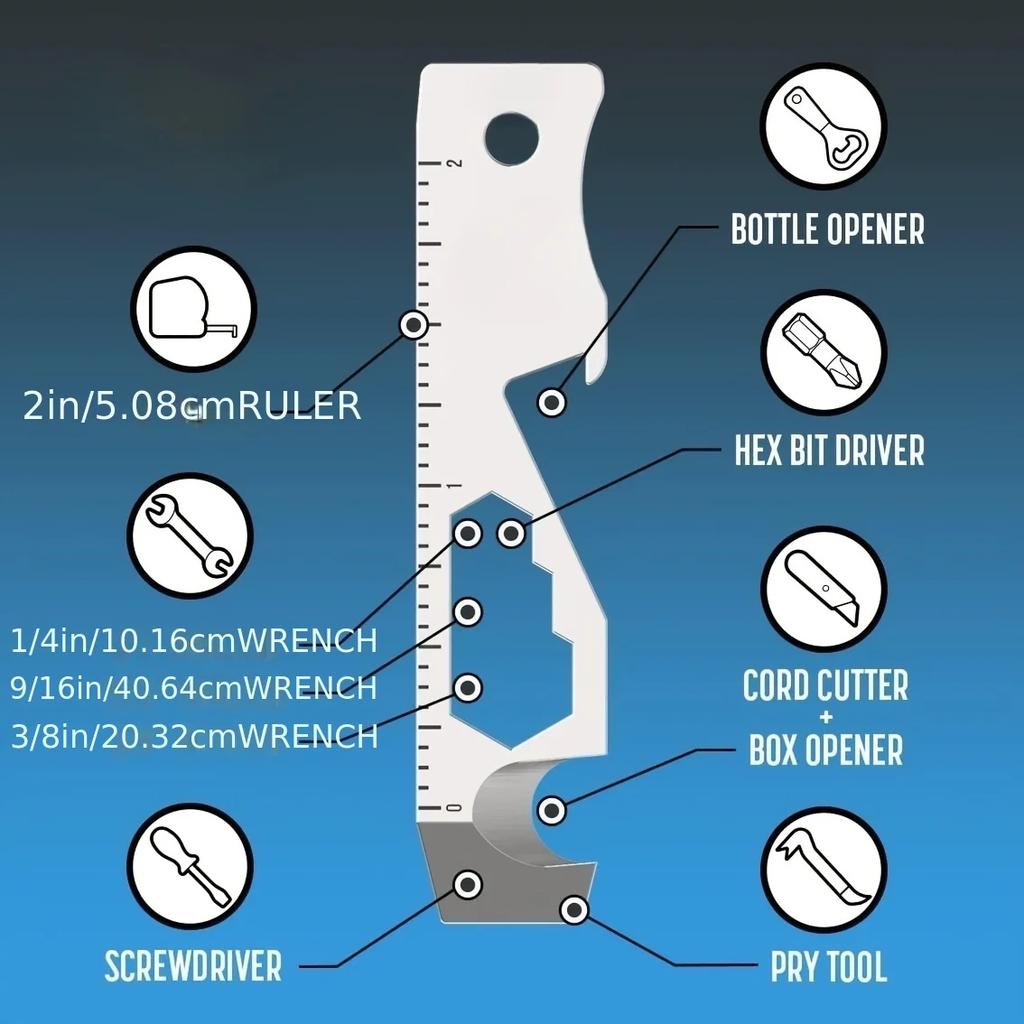 Многофункциональный брелок 10 в 1 EDC, многофункциональный инструмент, монтировка, открывалка для бутылок, отвертка, открывалка для коробок, резак для веревки и многое другое, ключевой инструмент EDC, разрешенный TSA