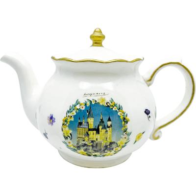 Чайник Гарри Поттера с замком Хогвартс и цветочным принтом, аксессуары магической школы, товары по фильму Гарри Поттер, SAN4278