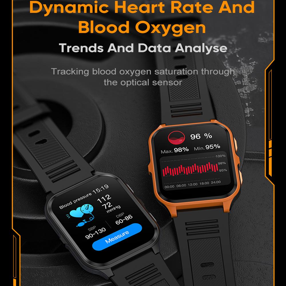 YurKem уличные военные умные часы для мужчин Bluetooth вызов кислорода в крови мониторинг артериального давления умные часы IP68 водонепроницаемые спортивные фитнес-часы