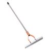 Thatch Rake 14.7 Inch Carbon Steel Stainless Steel Robust Lawn Dethatcher Rake with Handle for Clning Dd Grass Yard Garden
