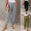 Women Fashion High Waist Solid Color Pants Loose Jogger Casual Trousers