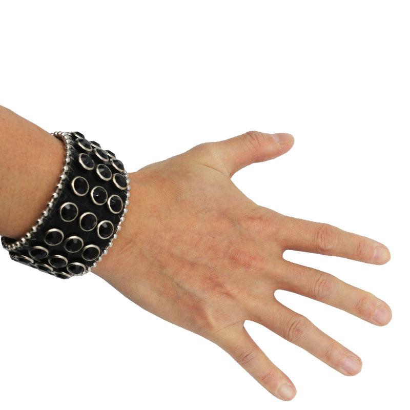 Европейский и американский хип-хоп браслет со стразами, модный дизайн, инкрустированный бриллиантами, кожаное украшение на руку из полиуретана