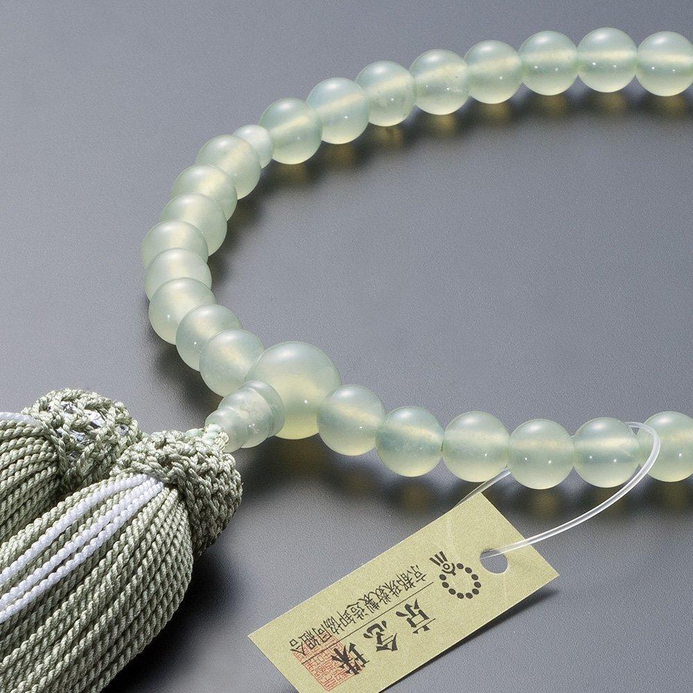 Buddhist altar shop Takita Shoten Киотские молитвенные бусы из зеленого оникса 7 мм, головные бусины из чистого шелка, мешочек для молитвенных бус для женщин, которые могут использоваться всеми