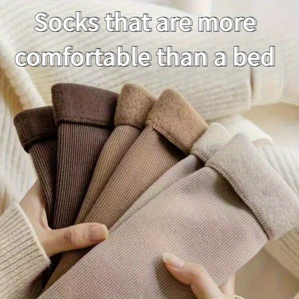 10-1 пара женских осенне-зимних толстых теплых носков для пола, большого размера, с вертикальной полоской, носки для снега, теплые носки с флисовой подкладкой в стиле гольф