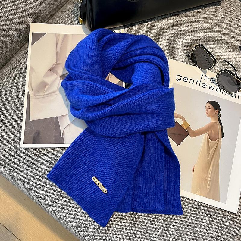 100 Pure Wool Scarf Wool Camel Beige Warm Knitted Scarf Versatile Men's and Women's Scarves