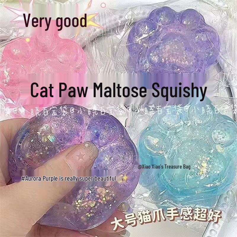Xiaohongshu Cat Paw Gold Aurora Decompression Squeeze Ball - Slow Rebound Toy