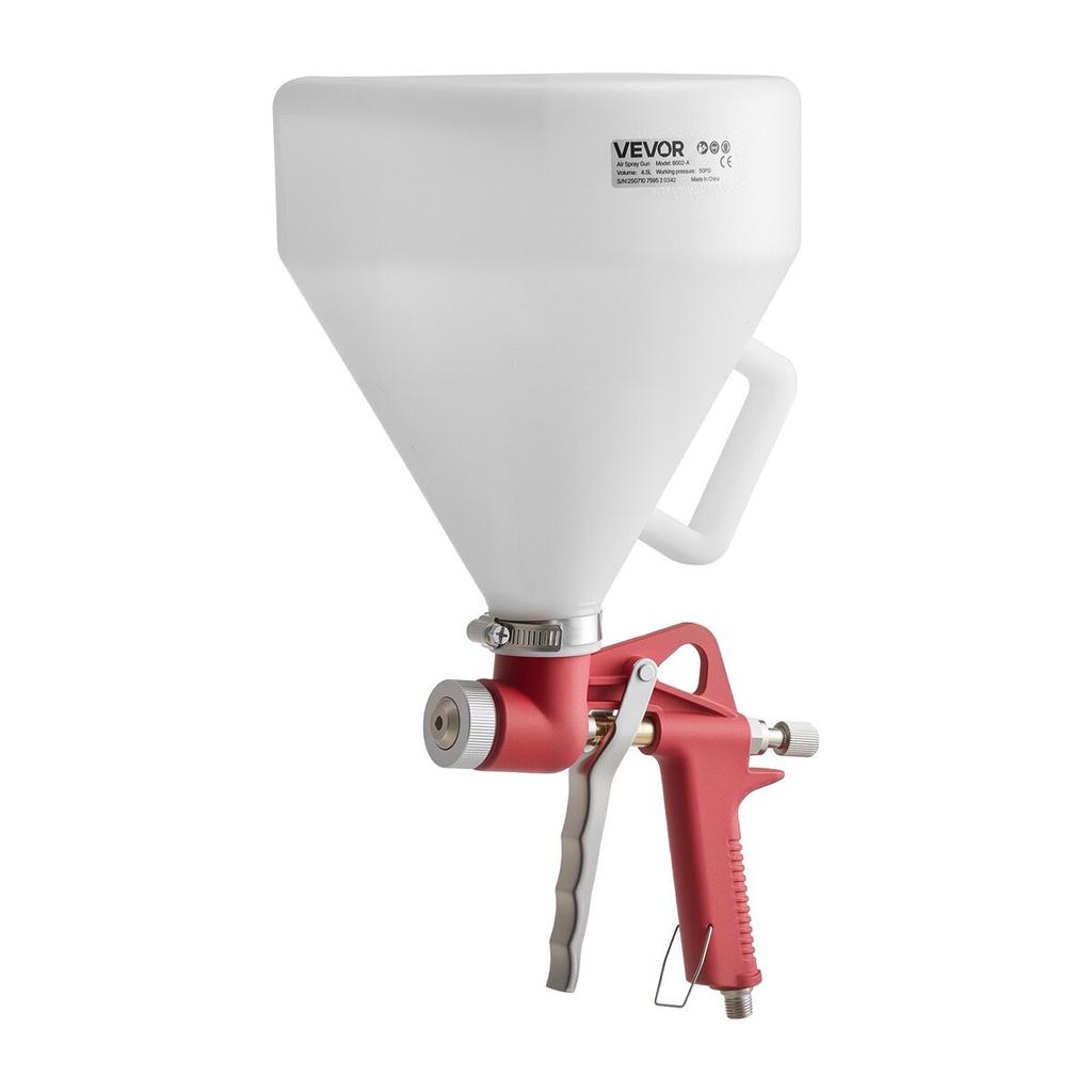 Air Texture Spray Gun, 4.5L Air Hopper Spray Gun, Professional Drywall Texture Painting Sprayer with 3 Nozzles (3.5mm, 6mm, 8mm) for Popcorn,