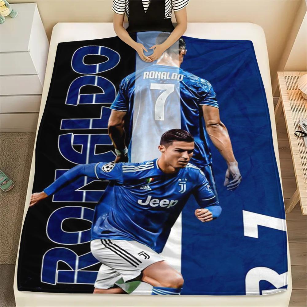1Pc C Ronaldo Print Flannel Blanket, High quality Comfortable for All Seasons, Home Decor, Warmth and Comfort, Perfect for Christmas GiftS