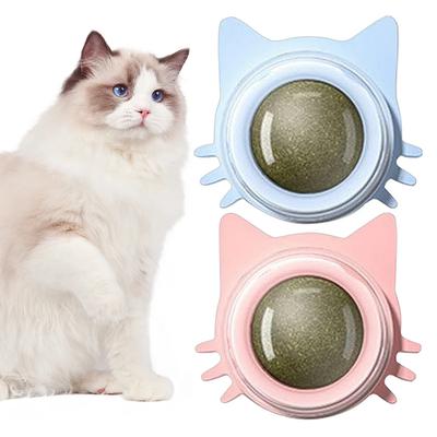 Игрушки для кошек с кошачьей мятой для крепления на стену, вращающийся шарик с кошачьей мятой для лизания, игрушки для котят для жевания, игрушка для чистки зубов, игрушка для кусания для домашних кошек
