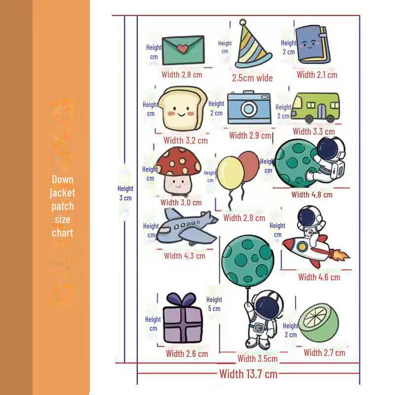 Cartoon Waterproof Self-Adhesive Patch Stickers: Colorful, No-Sew, Iron-Free Seamless Repair for Jackets.