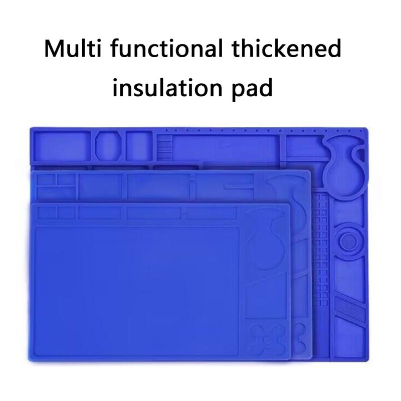 High Temperature Proof Workstation Pad Soldering Mat Integrated Ruler For Phone Computer Maintenance AntiSkid Textures