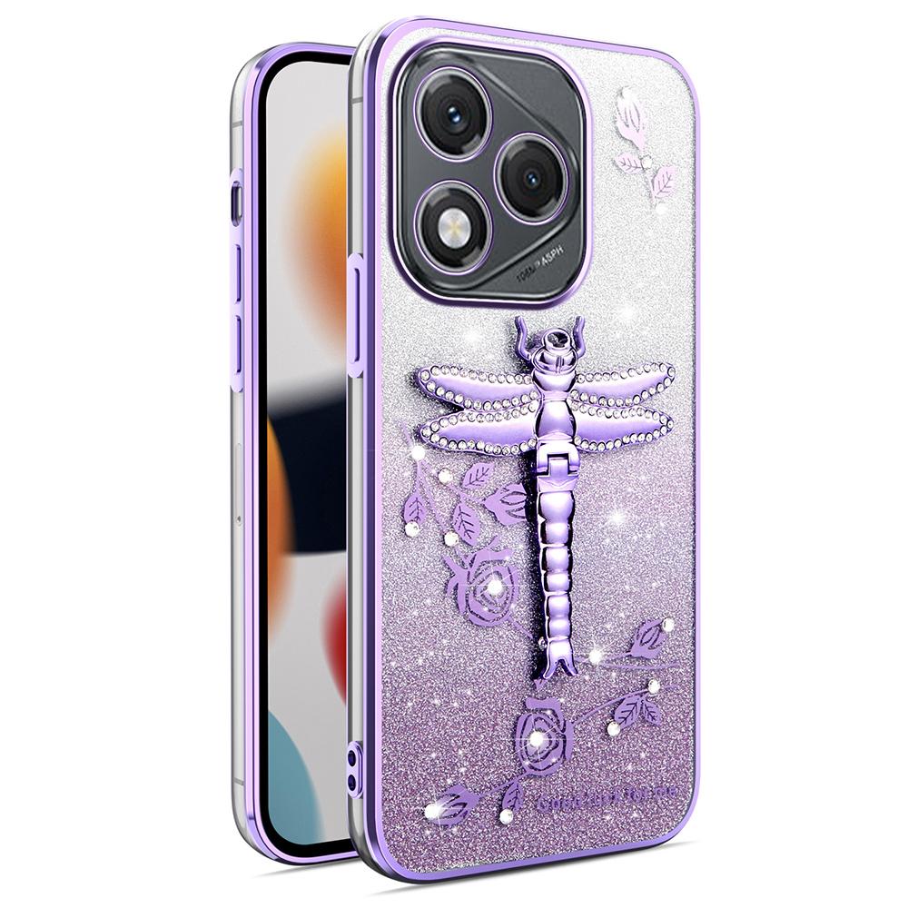 KADEM Чехол для Honor 400 Lite 5G Стрекоза Подставка ТПУ Цветы Блестки Чехол для телефона