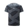 Under Armour Полосатый свитер с логотипом и V-образным вырезом, короткий рукав, трикотаж и эластичные шорты, повседневный спортивный комплект 23500503-001+24500204-001