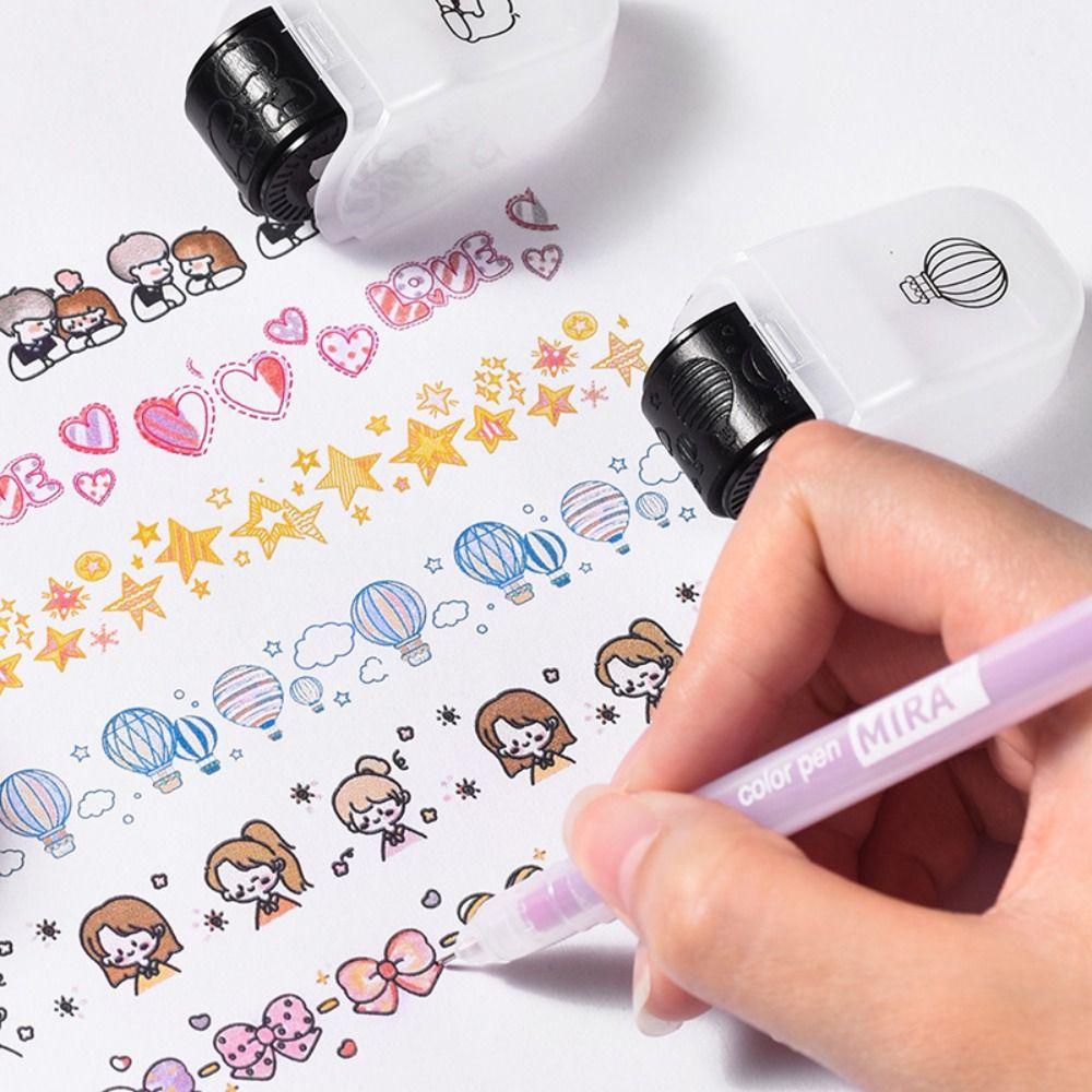 Decorative Pattern Graffiti Doodle Roller Stamp Keypoints Marker Highlighter Roller  Journaling