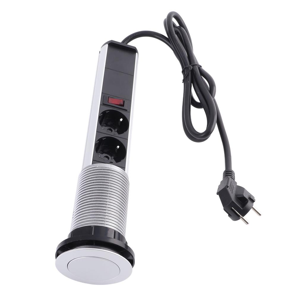 Выдвижная розетка с 3 вилками европейского стандарта и USB-розеткой из алюминиевого сплава, встроенной в столешницу, розеткой переменного тока