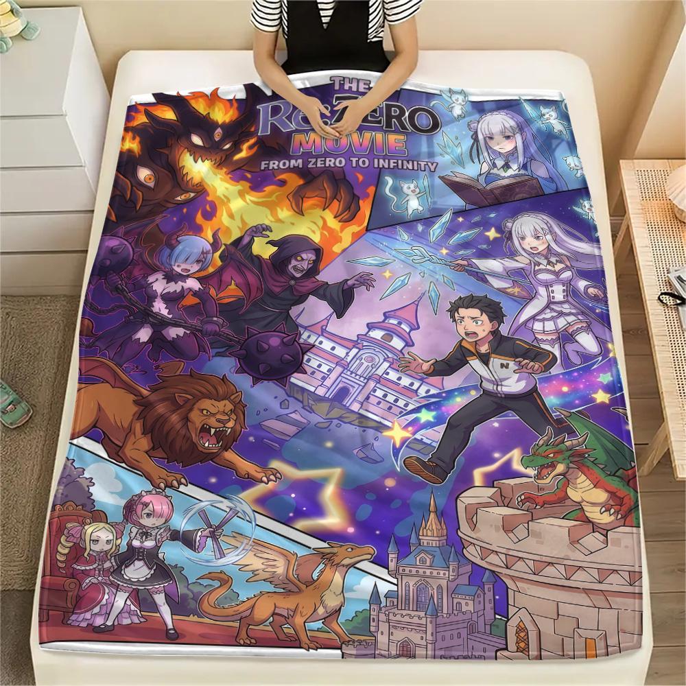 ReZero Starting Life in Another World designPrint Flannel Blanket, High quality Comfortable for All Seasons, Home Decor, Warmth and Comfort
