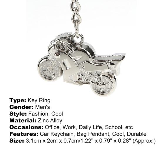 Men Keyring Exquistie Decorative Zinc Alloy Cool Motorcycle Pendant Keychain for Party