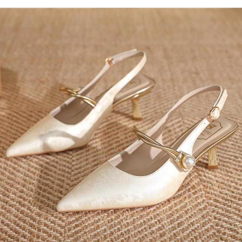 Women High Heels Sandals Peep Toe Sexy Skinny Pointed Party Dress Shoes Design Summer 2024 New Pumps Casual Zapatillas De Mujer