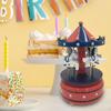Рождественская деревянная карусель музыкальная шкатулка поделки украшение прекрасный вращающийся стол для детей