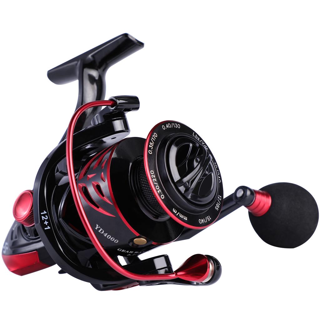 SOUGAYILANG 12 + 1BB Rotating Fishing Reel 5.2:1 High Speed Gear Ratio Smooth Fresh Water Brine Rotating Fishing Reel 1000-4000