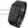 Модные цифровые часы, крутые, стиль вулканической лавы, железные безликие бинарные светодиодные наручные часы