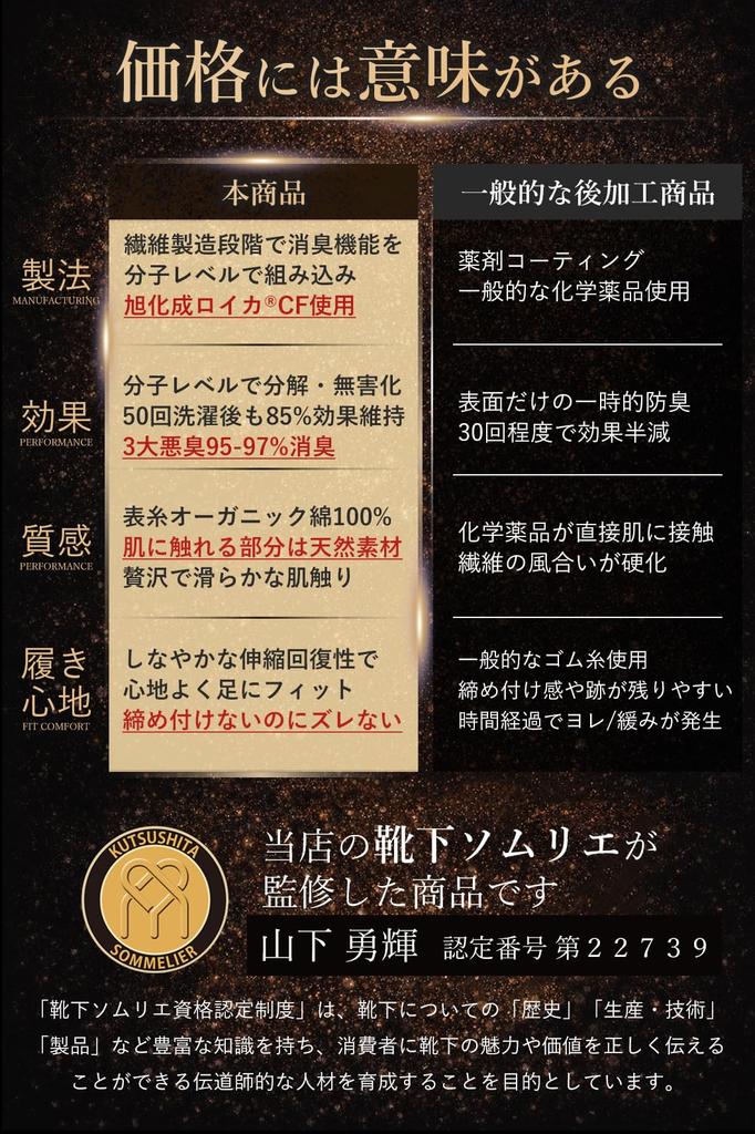 [Men, wear these without hesitation!] 100% Cotton, Scientifically Proven Deodorizing and Antibacterial, Made in Japan, Asahi Kasei Royca CF Used, Men'