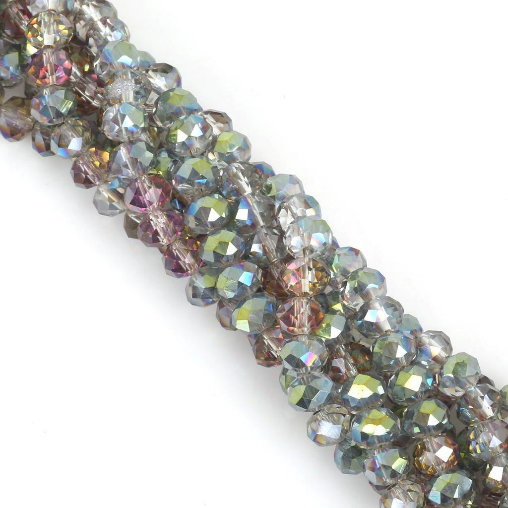 30-200Pcs Rondelle Austria Faceted Crystal Glass Beads Loose Spacer Beads for Jewelry Making