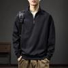 Autumn Solid Color Stand-Up Neck Men'S Sweater American Retro Polo Shirt Heavy Half Zipper Long Sleeve Top