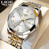 2023 LIGE Новые мужские кварцевые часы Лучшие роскошные деловые модные часы Водонепроницаемые часы из нержавеющей стали Часы с датой