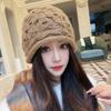 Wool hat female warm face small autumn and winter new handmade crochet foreign style fashion hollow flower knitted hat
