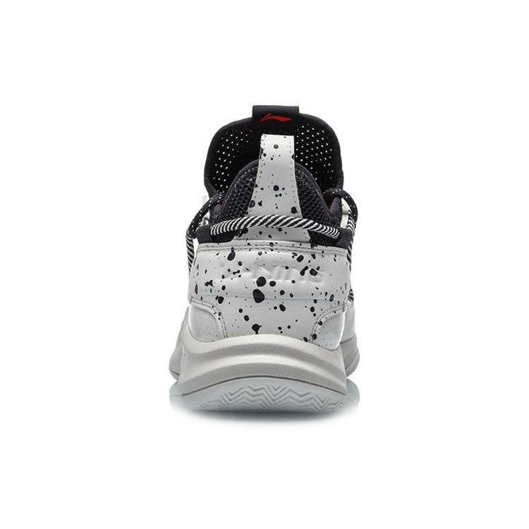 Li Ning Speed Team Повседневные Баскетбольные кроссовки с амортизацией, нескользящие, износостойкие, низкие, мужские, серебристо-белые ABPQ047-3