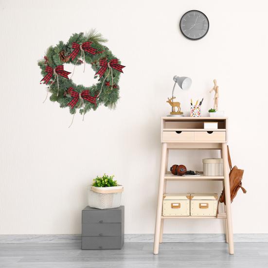 10 шт./компл., рождественский плед из конопли, многоразовый бант, красный, черный, белый цвет, веревка, рождественская елка, подарочная коробка, венок