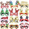 Christmas Glasses Glitter Holiday Party Glasses Frames Christmas Decoration Accessories Costume Eyeglasses for Christmas Parties (One Size Fits All)
