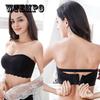 Tube Top Bra Women Bandeau Crop Strapless Top Strapless Bra Gathered Non-slip Thin Wrap Chest Invisible Chest Paste Underwear