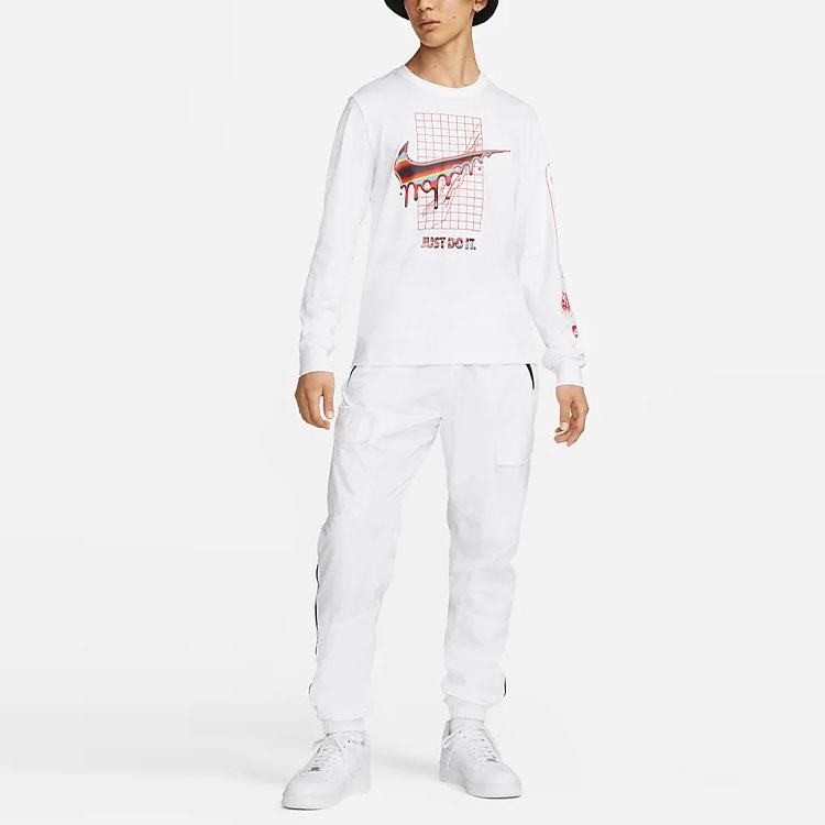 Nike Футболка с круглым вырезом и принтом логотипа Alphabet, мужская, белая DR8075-100