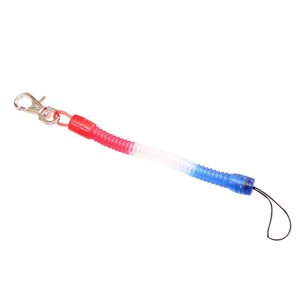 Outdoor Key Chains Spring Key Cord Spring Elastic Rope Fishing Lanyards Anti-lost Phone Keychain