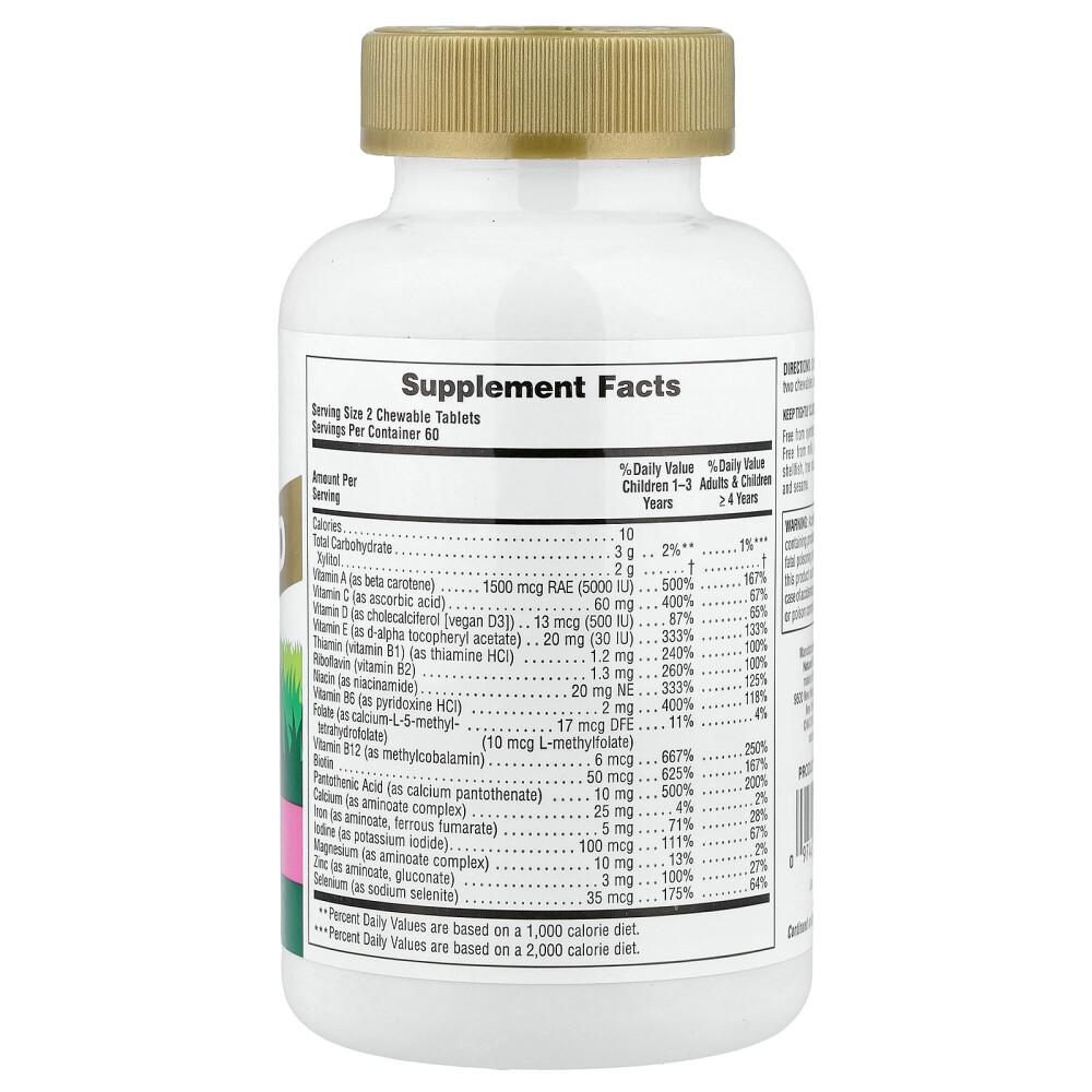 NaturesPlus Children's Chewable Multivitamin & Mineral Supplement, Watermelon Flavor, Animal-Shaped Tablets, 120 Tablets