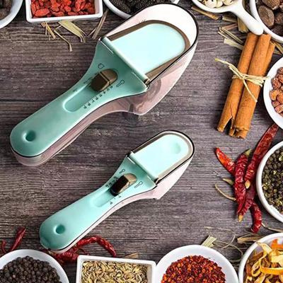 2 шт. Регулируемая мерная ложка, набор без батареек, простая в использовании и чистке, магнитный ремешок на спине, точные измерительные кухонные гаджеты для еды, кофе, муки