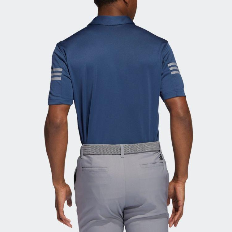Adidas Рубашка-поло для гольфа с тремя полосками, мужские топы, темно-синие HC5353