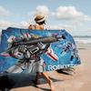 Мультяшное Микрофибровое Одеяло R-RobotechS Быстросохнущие Пляжные Полотенца Большого Размера с Принтом Супервпитывающее Полотенце-Одеяло для Бассейна