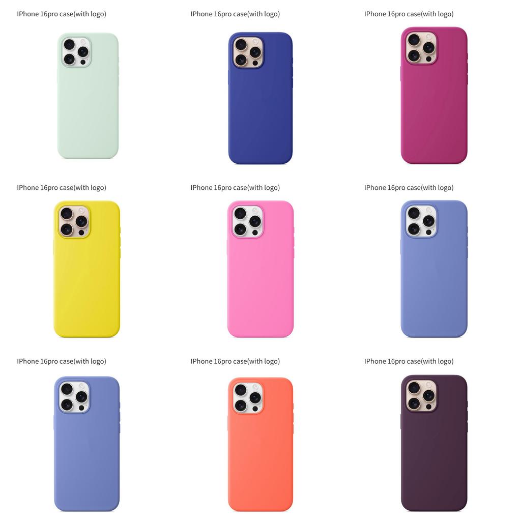 For Iphone16 Pro Solid Color Magnetic Silicone Phone Protective Case With Logo For Enhanced Protection