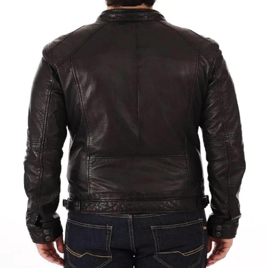 NOORA Мужская черная куртка из натуральной кожи