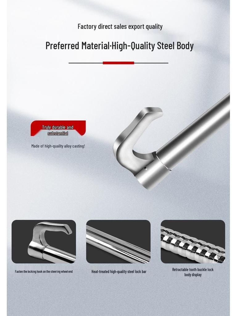 Блокировка руля и дросселя/сцепления: Трехсекционный двойной крюк-замок для грузовиков и автобусов.