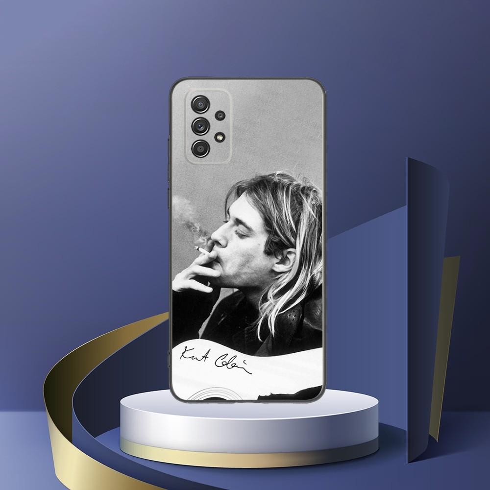 Kurt Cobain Phone Case For Samsung S24,S23,S22,S21,S20,S10,S10E,S9 Plus FE Note 20 Ultra 10,9 Plus Black