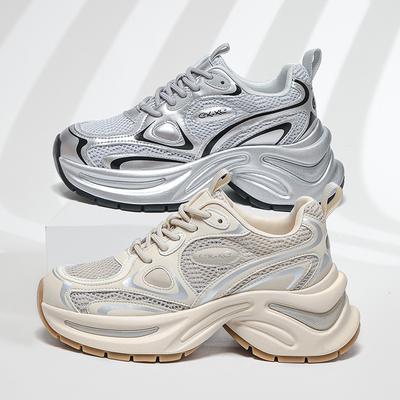 Женские кроссовки «папины кроссовки» весенне-летние на толстой подошве, повседневные спортивные кроссовки, женские сетчатые дышащие, с увеличением роста, легкие, с мягкой подошвой, нескользящие, для бега с