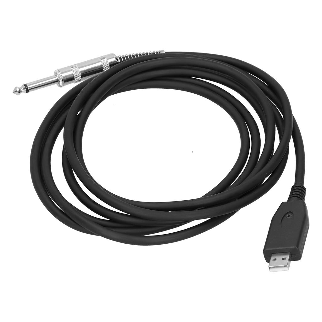 USB to 6.35mm Electric Guitar Cable Plug Play Adapter Connector Cable Cord