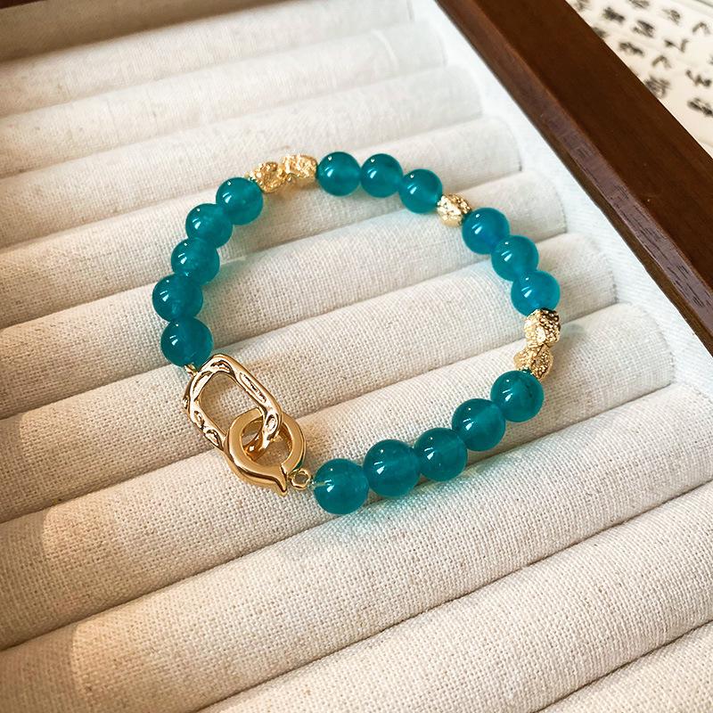 Женский роскошный браслет из натурального камня с бусинами, лидер продаж 2024 года - этнический китайский стиль